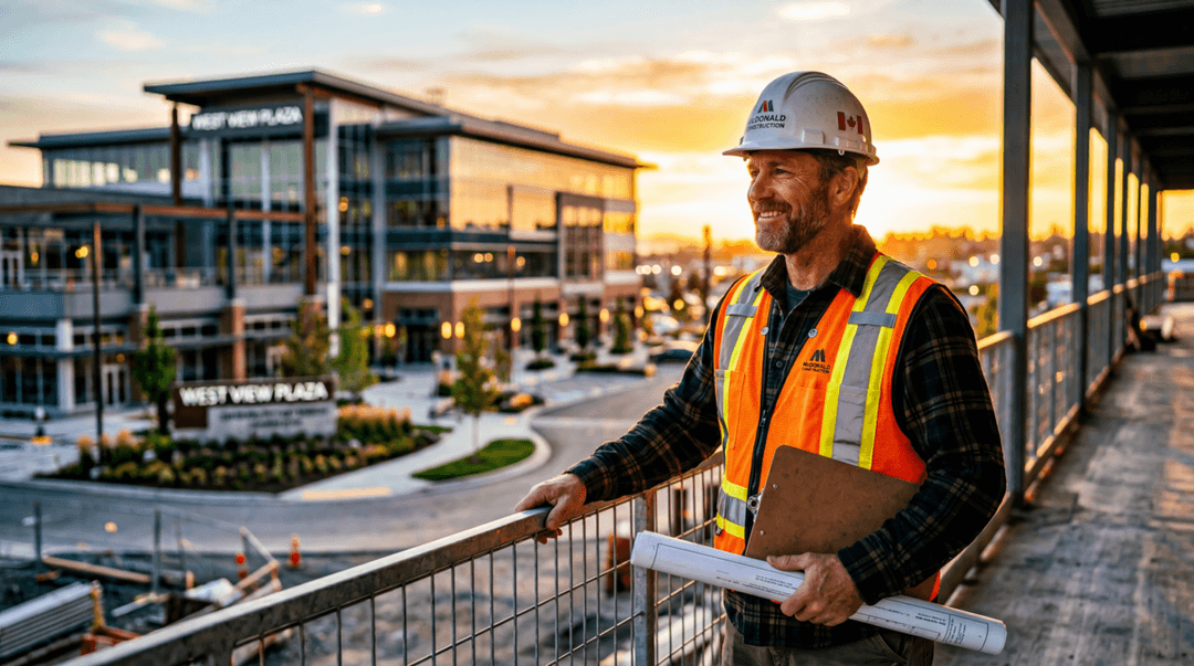 Alpha Construction foreman surveying a completed project